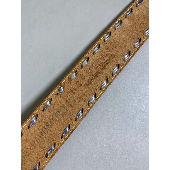 Vintage Leather Belt Cowtown Eagle Brown Tooled Size 29- 30 35\